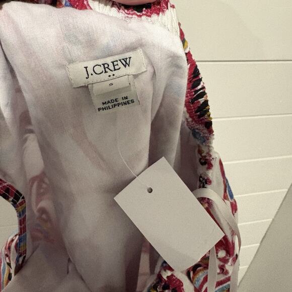 J. Crew Factory | Dress One Shoulder Mini Linen Blend NWT Tropical- Size Small - Picture 5 of 7